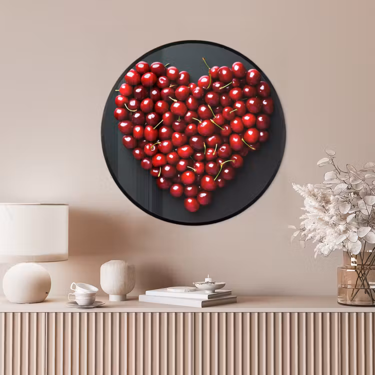 Ronde fotolijst - Kersen - Hart - Rood - Zwart — 4
