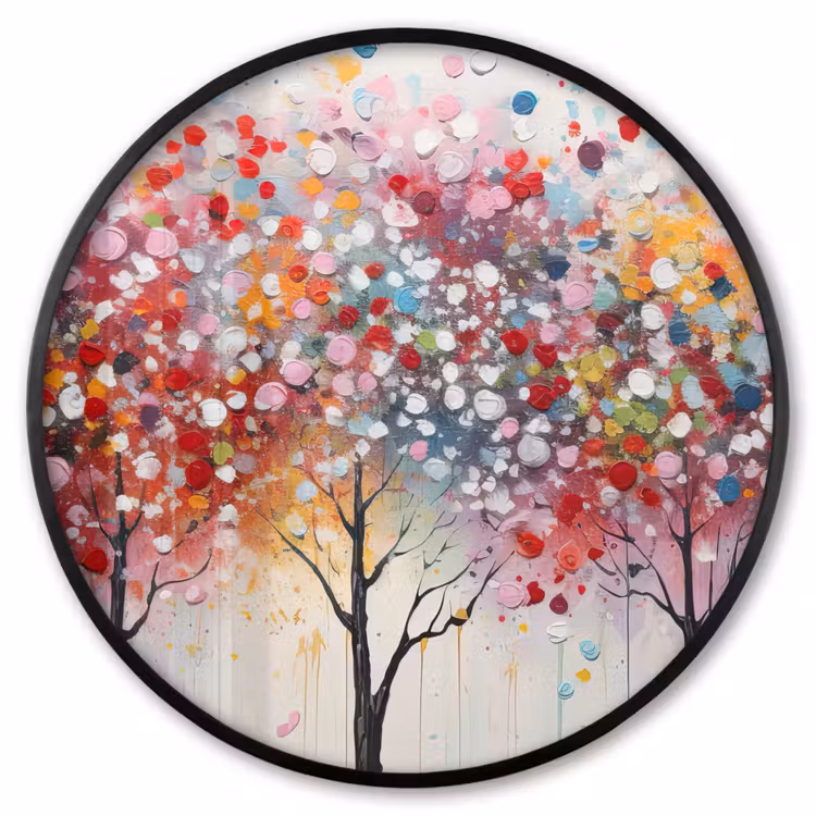 Ronde fotolijst - Kunst - Bomen - Natuur - Acryl — 1