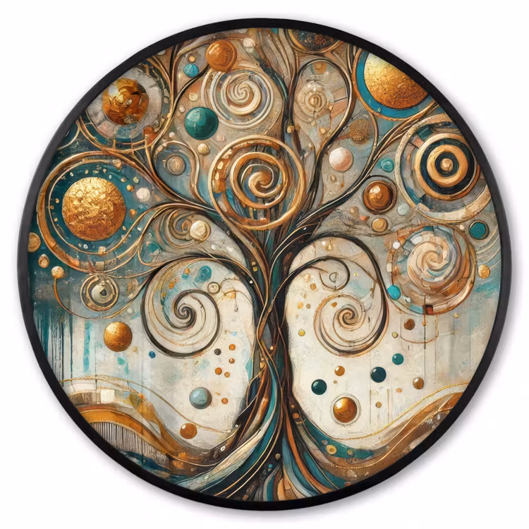 Ronde fotolijst - Levensboom - Boom - Abstract - Modern — 1