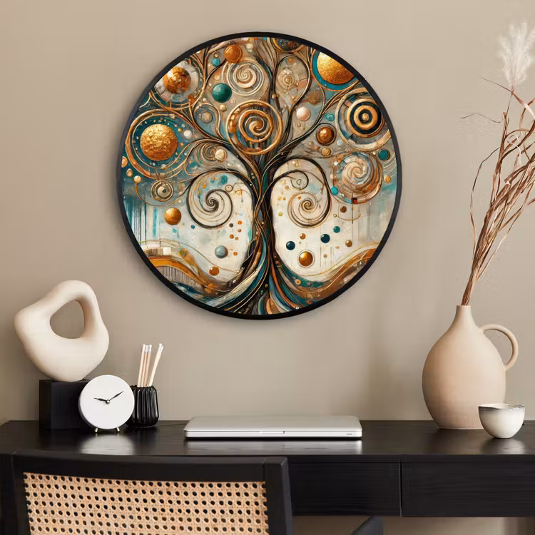 Ronde fotolijst - Levensboom - Boom - Abstract - Modern — 2