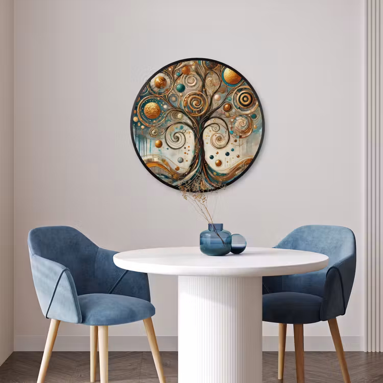 Ronde fotolijst - Levensboom - Boom - Abstract - Modern — 3