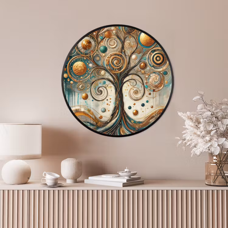 Ronde fotolijst - Levensboom - Boom - Abstract - Modern — 4