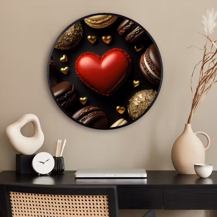 Ronde fotolijst - Macarons - Rood - Hart — 2