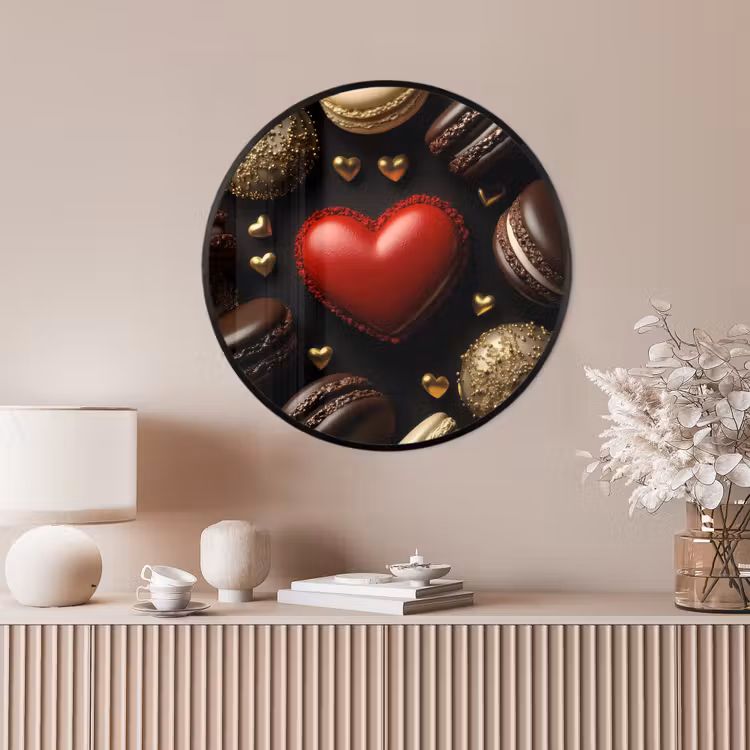 Ronde fotolijst - Macarons - Rood - Hart — 4
