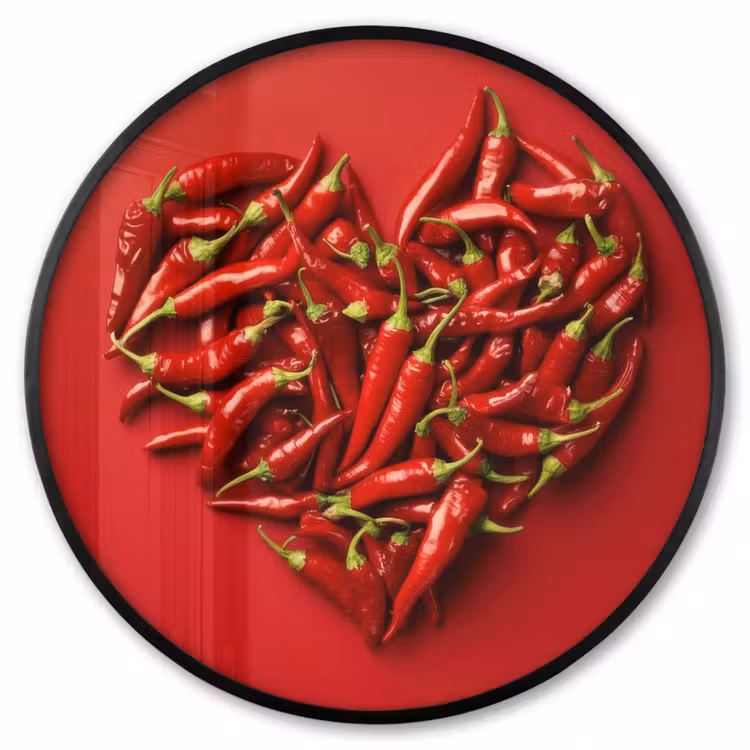 Ronde fotolijst - Pepers - Rood - Hart — 1