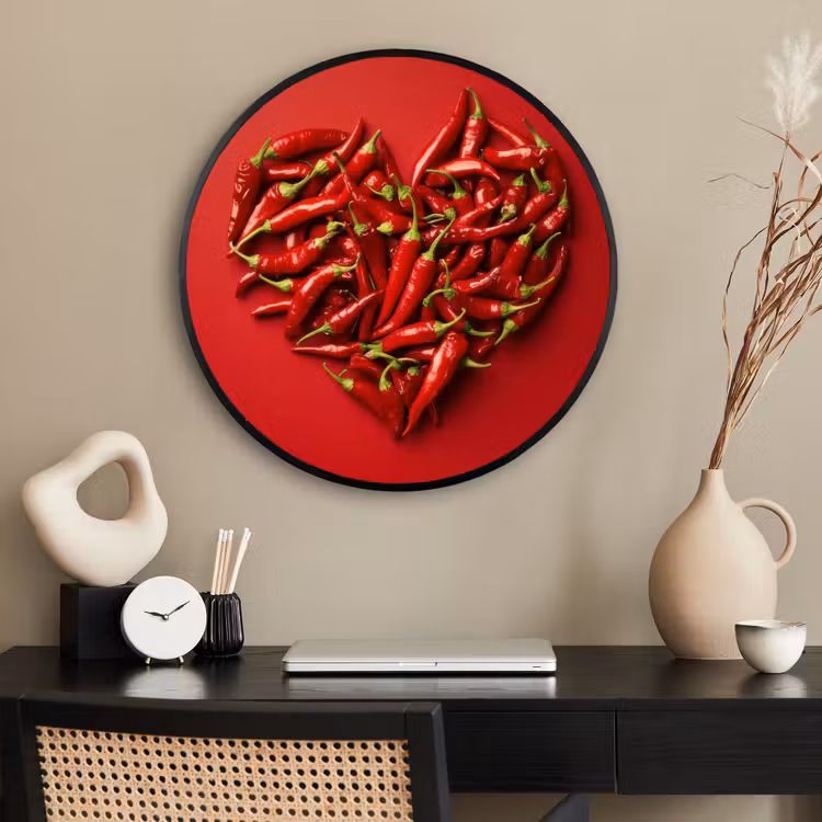Ronde fotolijst - Pepers - Rood - Hart — 2