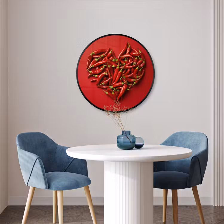 Ronde fotolijst - Pepers - Rood - Hart — 3