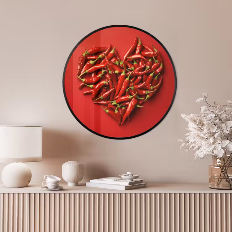 Ronde fotolijst - Pepers - Rood - Hart — 4