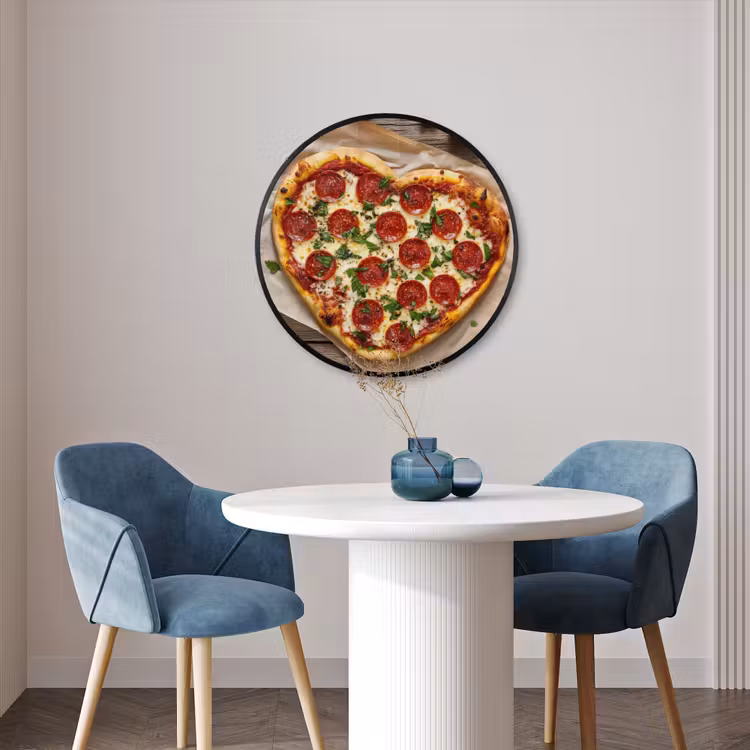 Ronde fotolijst - Pizza - Hart - Pepperoni - Tomaat — 3