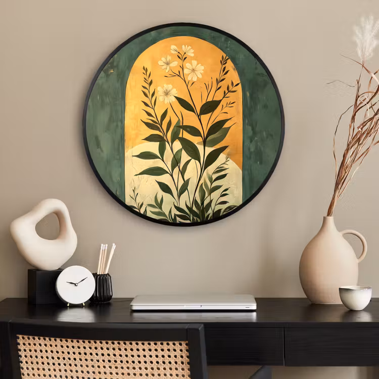 Ronde fotolijst - Plant - Bloemen - Wit — 2