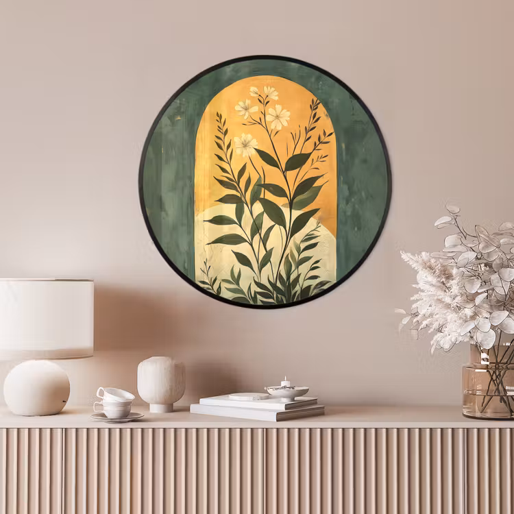 Ronde fotolijst - Plant - Bloemen - Wit — 4