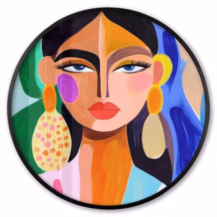 Ronde fotolijst - Portret - Vrouw - Modern — 1