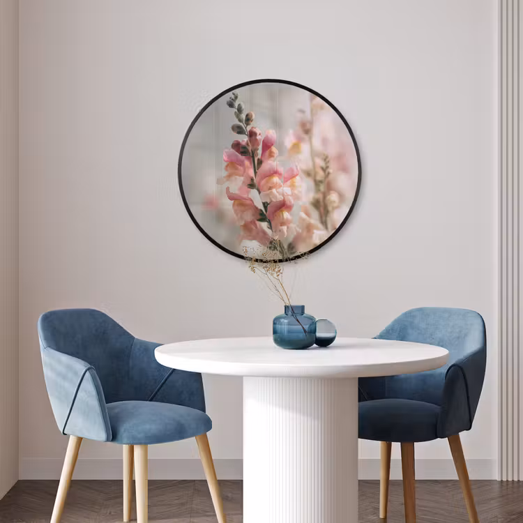 Ronde fotolijst - Bloem - Leeuwenbek - Roze - Stengel — 3