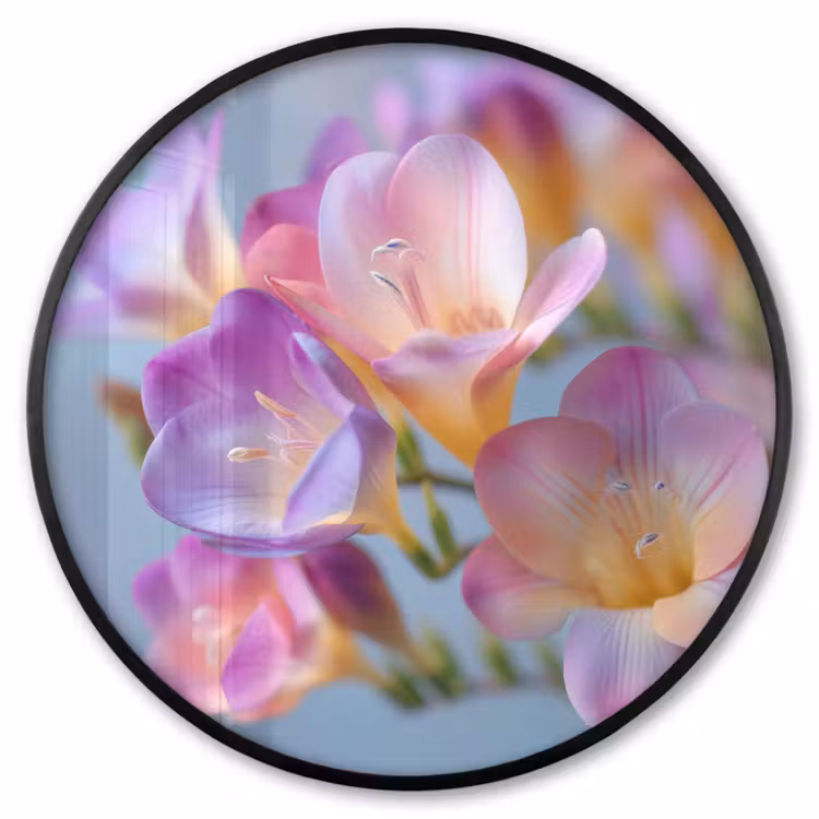 Ronde fotolijst - Bloemen - Paars - Overloop - Meeldraden — 1