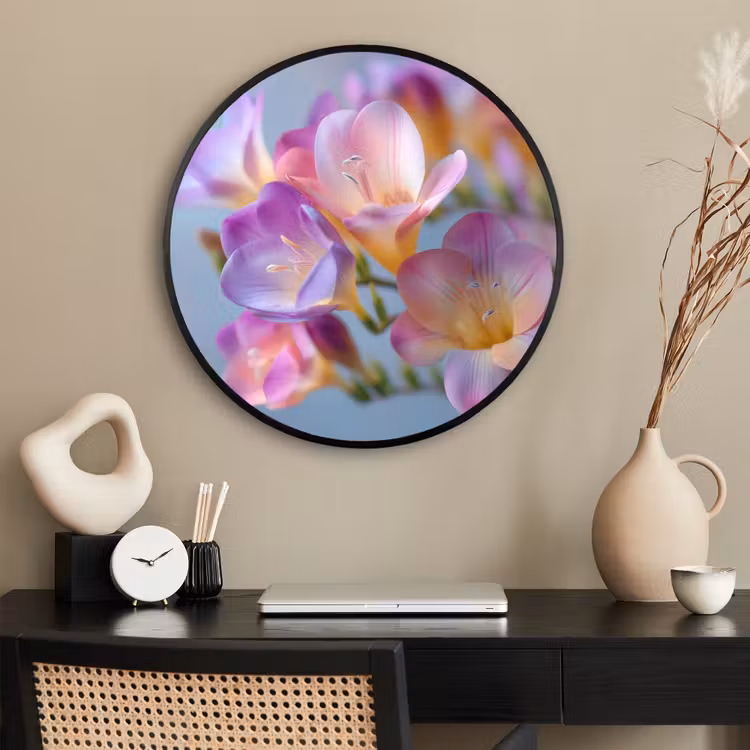 Ronde fotolijst - Bloemen - Paars - Overloop - Meeldraden — 2