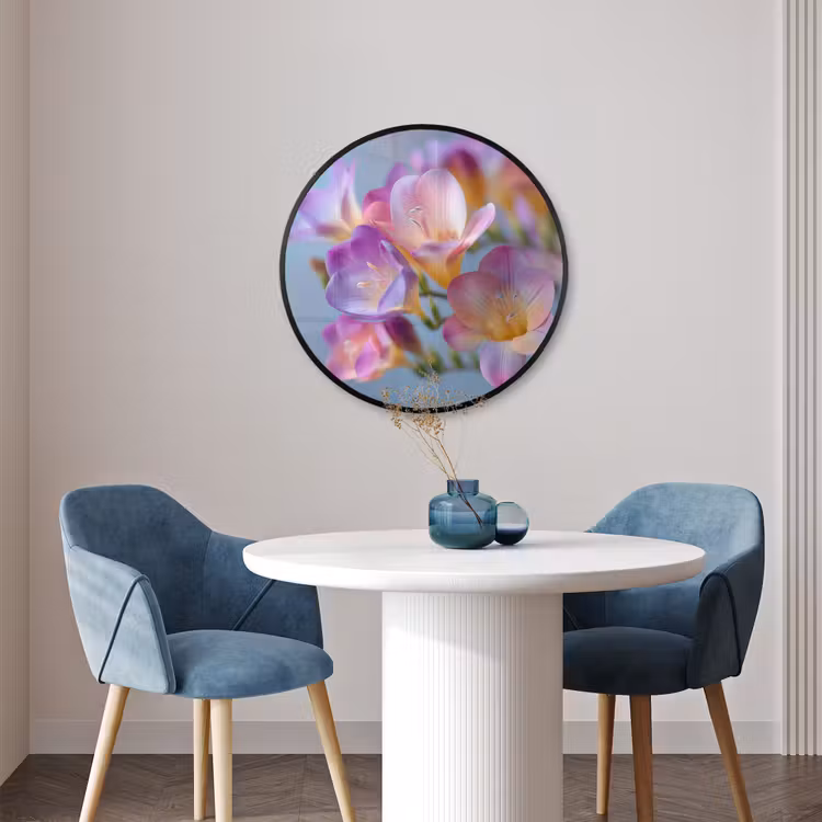 Ronde fotolijst - Bloemen - Paars - Overloop - Meeldraden — 3
