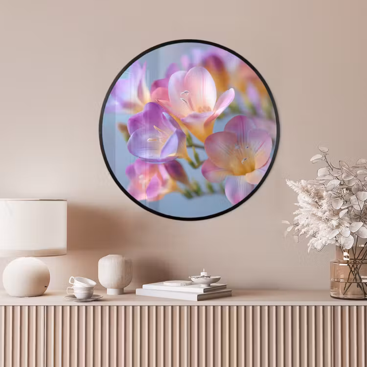 Ronde fotolijst - Bloemen - Paars - Overloop - Meeldraden — 4