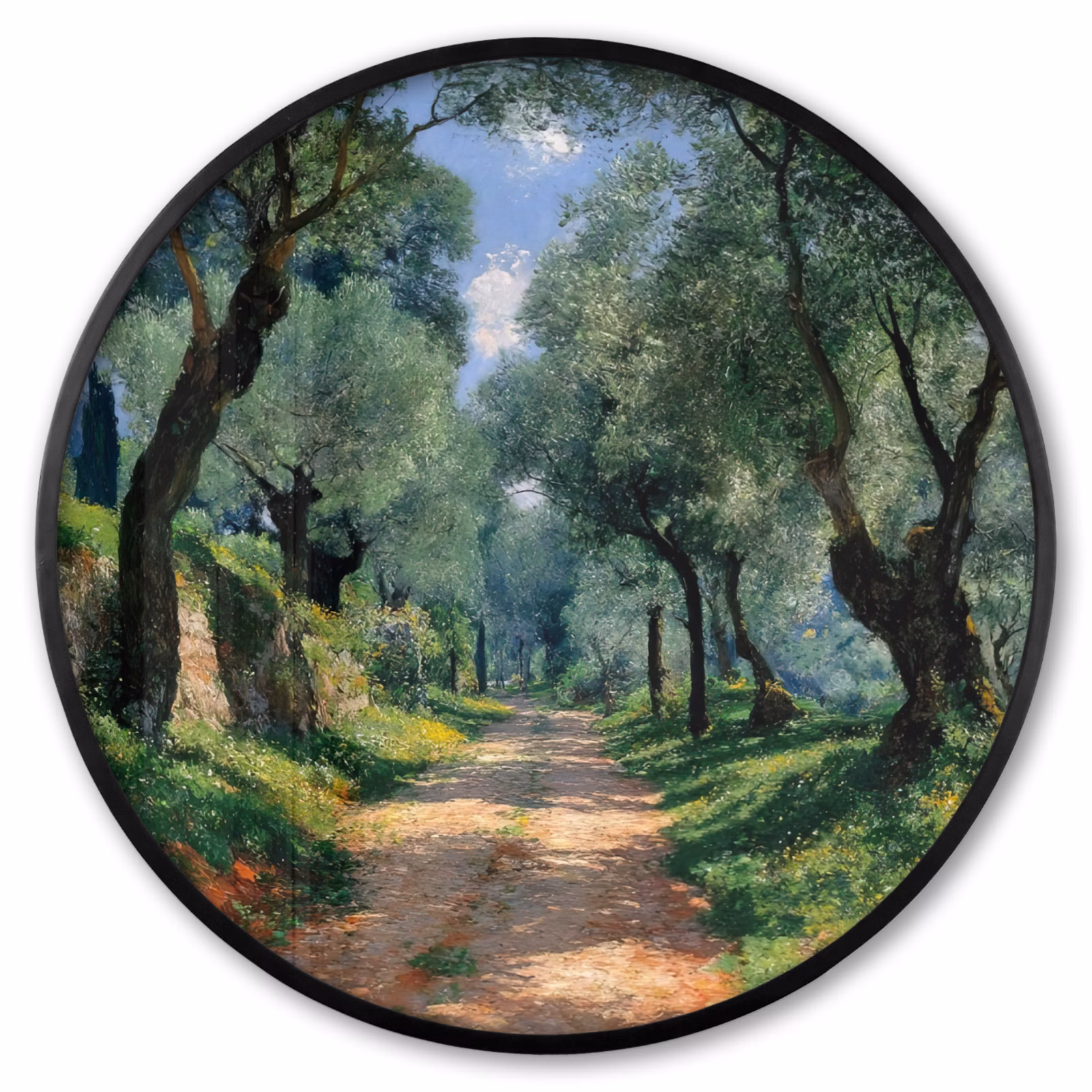 Ronde fotolijst - Pad - Bomen - Schaduw - — 1