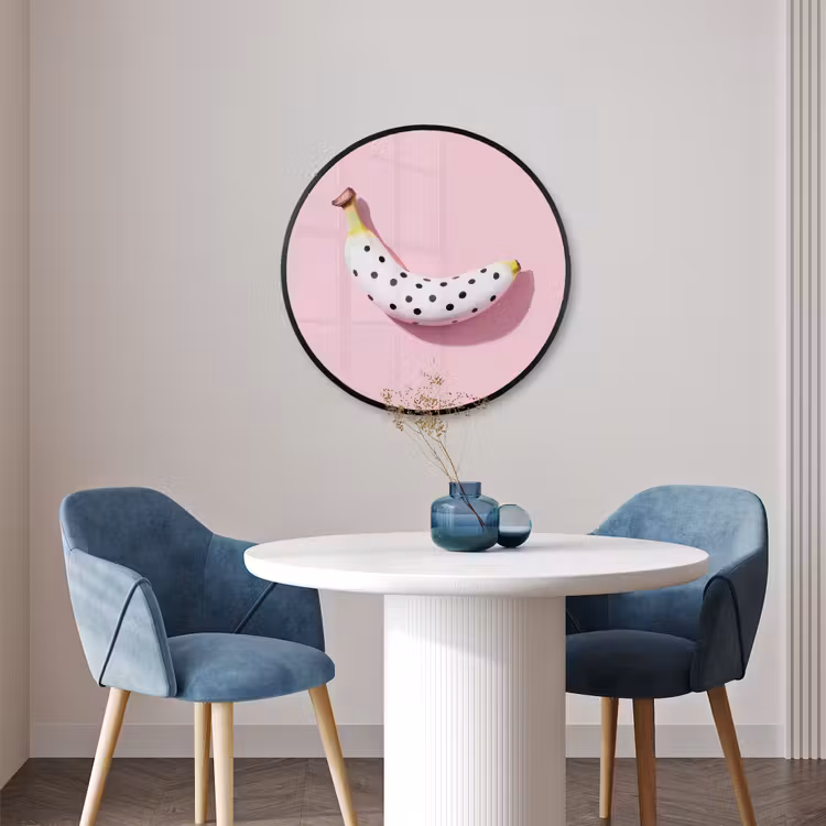 Ronde fotolijst - Banaan - Stippen - roze — 3