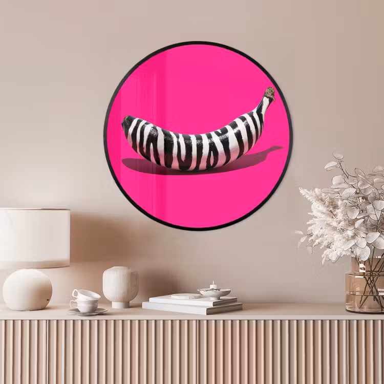 Ronde fotolijst - Banaan - Zebraprint - Roze — 4