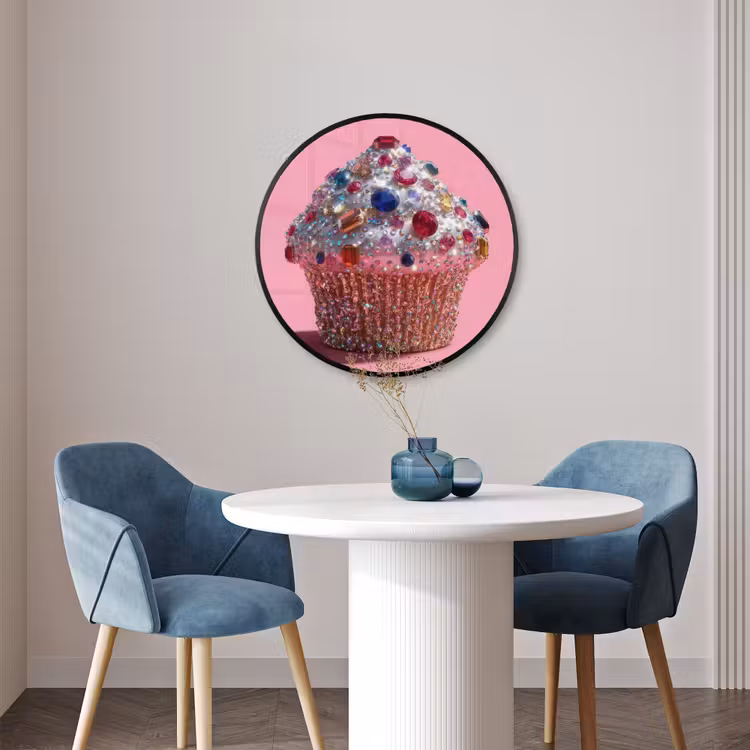Ronde fotolijst - Cupcake - Kleurrijk - Edelstenen — 3