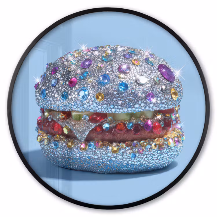 Ronde fotolijst - Glitters - Hamburger - Blauw — 1