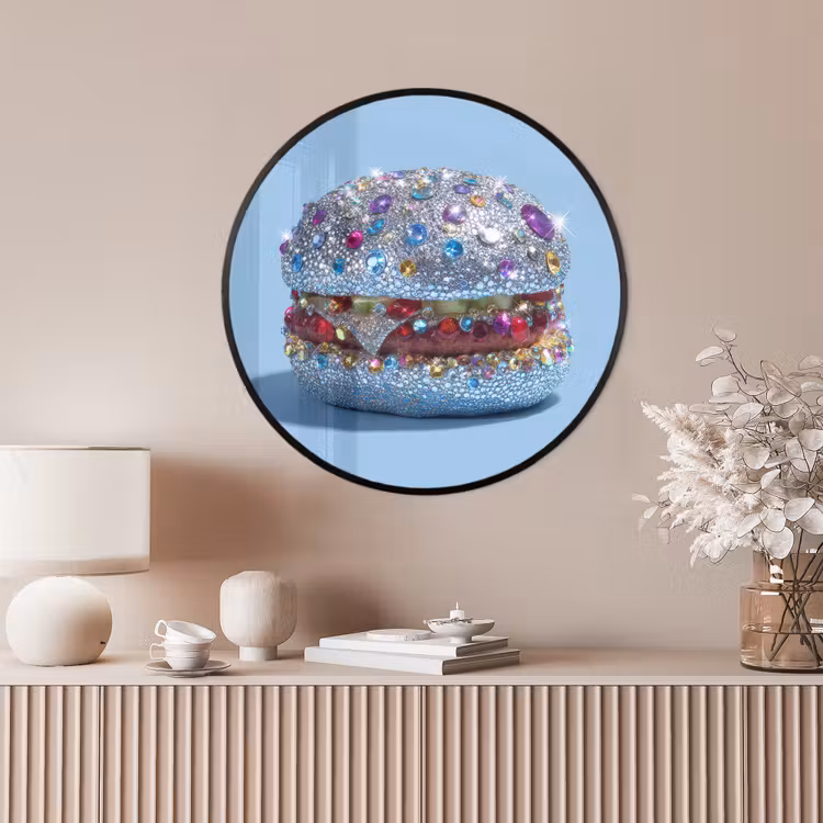 Ronde fotolijst - Glitters - Hamburger - Blauw — 4