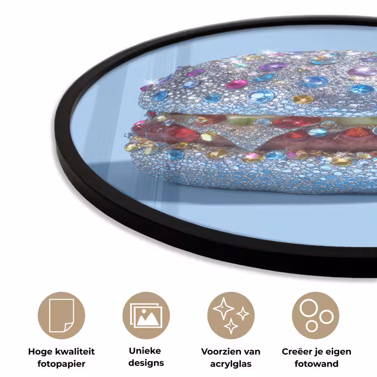 Ronde fotolijst - Glitters - Hamburger - Blauw — 5