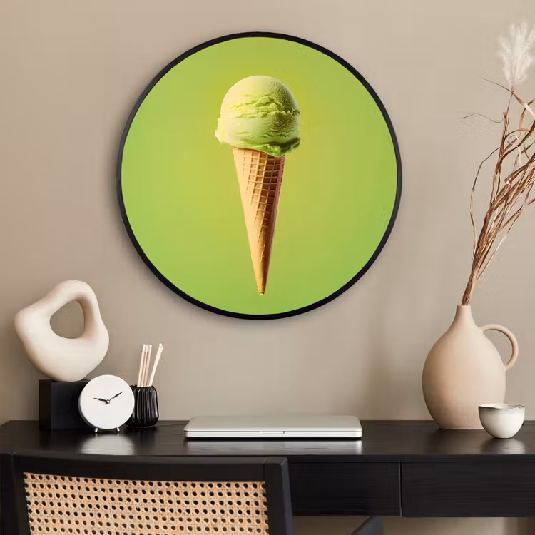 Ronde fotolijst - Hoorntje - Schepijs - Groen — 2