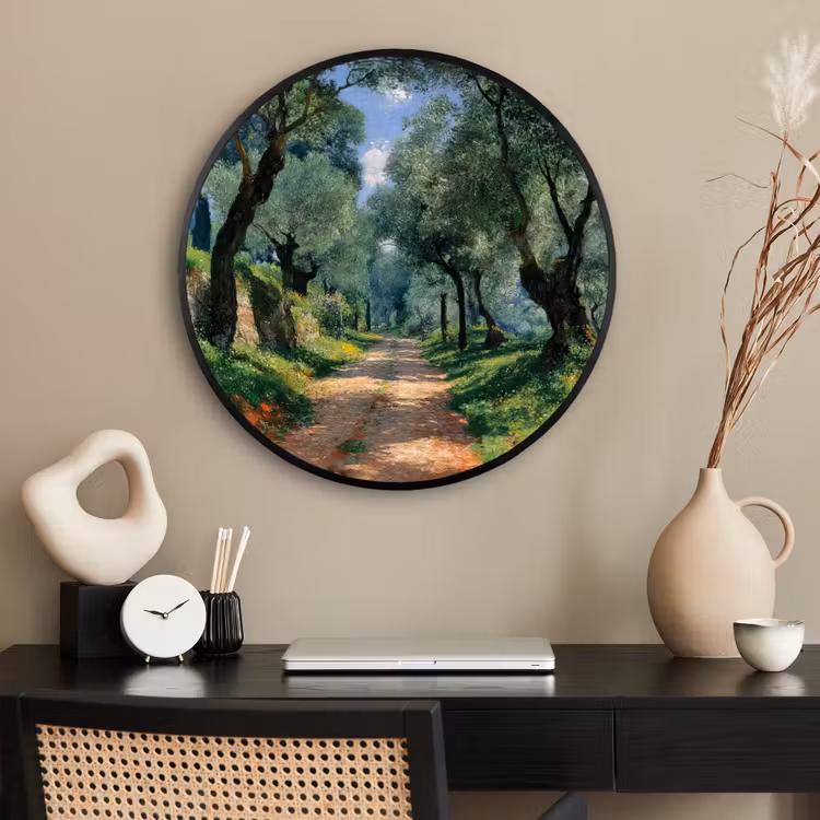 Ronde fotolijst - Pad - Bomen - Schaduw - — 2