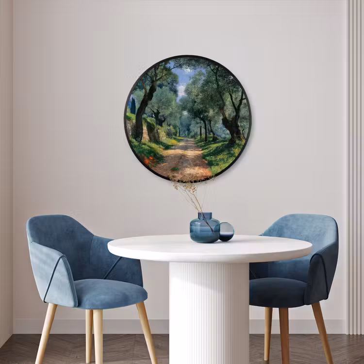 Ronde fotolijst - Pad - Bomen - Schaduw - — 3