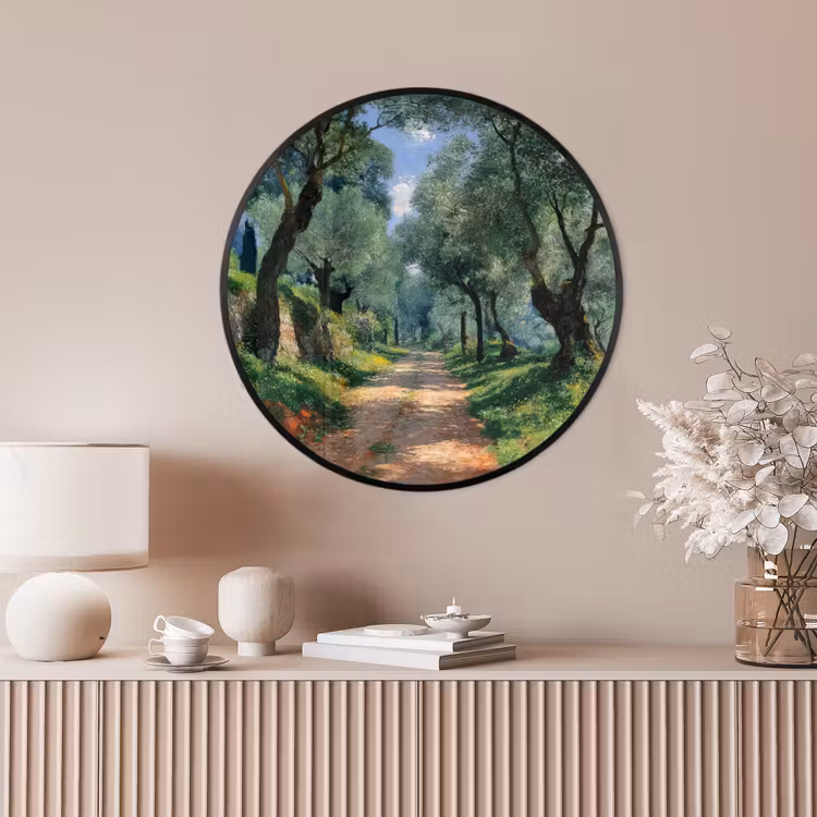 Ronde fotolijst - Pad - Bomen - Schaduw - — 4