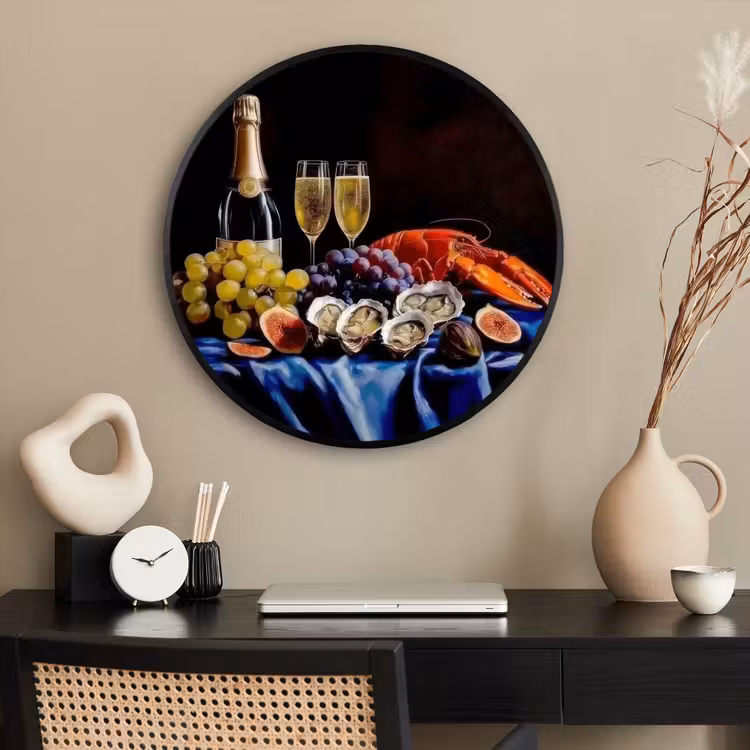 Ronde fotolijst - Champagne - Luxe - Oesters — 2