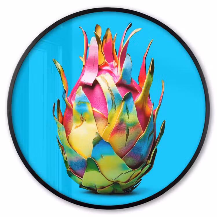 Ronde fotolijst - Drakenfruit - Blauw - Levendig — 1