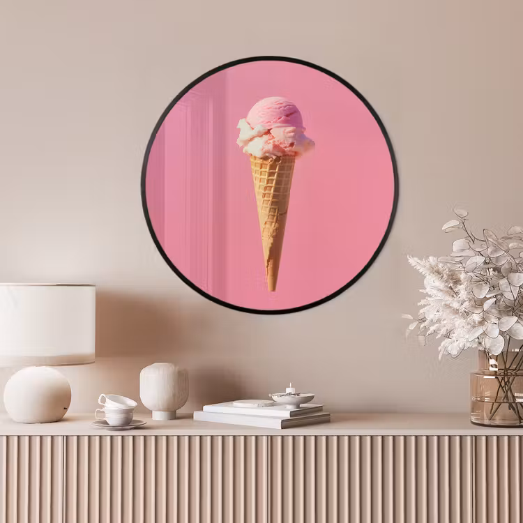 Ronde fotolijst - Hoorntje - Schepijs - Roze — 4