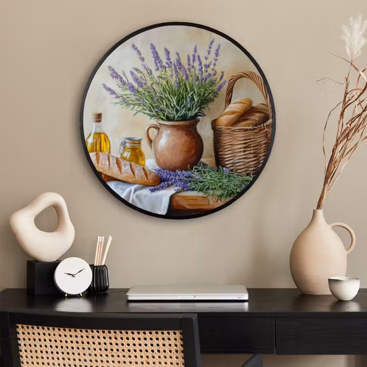 Ronde fotolijst - Lavendel - Brood - Stilleven — 2