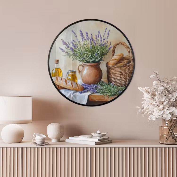 Ronde fotolijst - Lavendel - Brood - Stilleven — 4