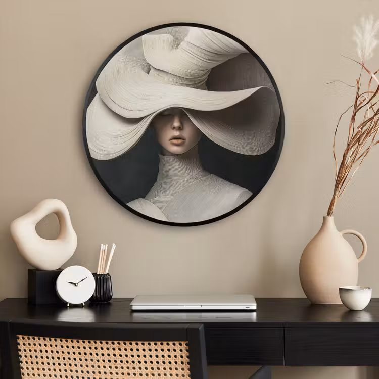 Ronde fotolijst - Modern - Vrouw - Hoed — 2