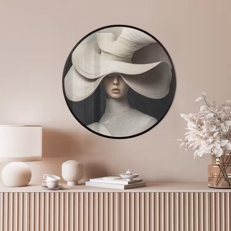 Ronde fotolijst - Modern - Vrouw - Hoed — 4
