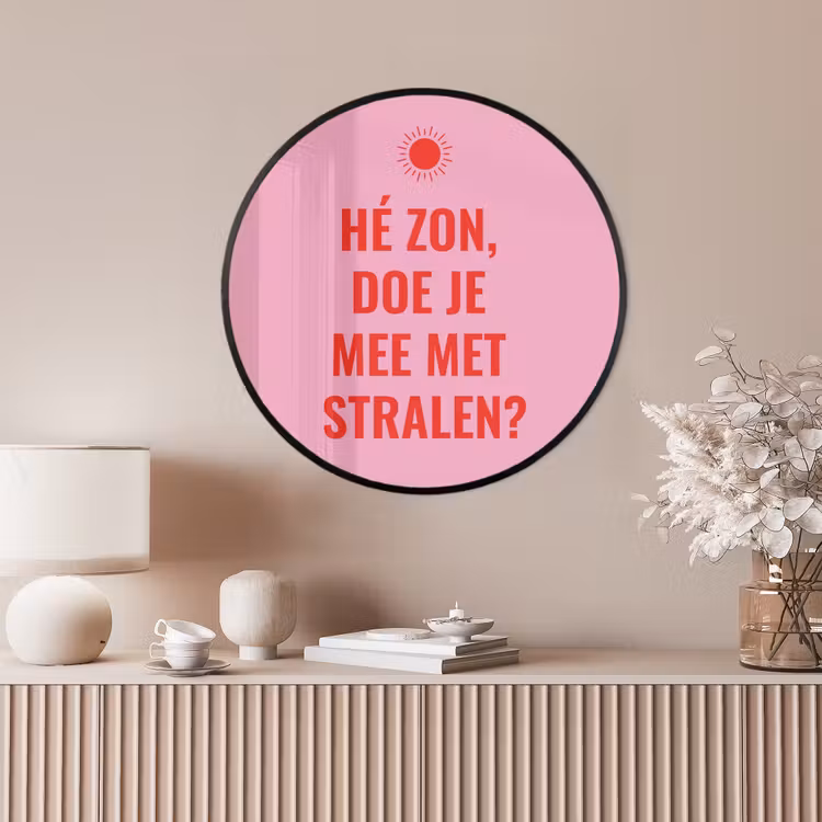 Ronde fotolijst - Roze - Zon - Quote — 4