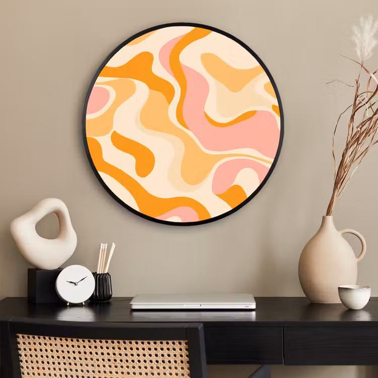 Ronde fotolijst - Abstract - Golvend - Oranje — 2