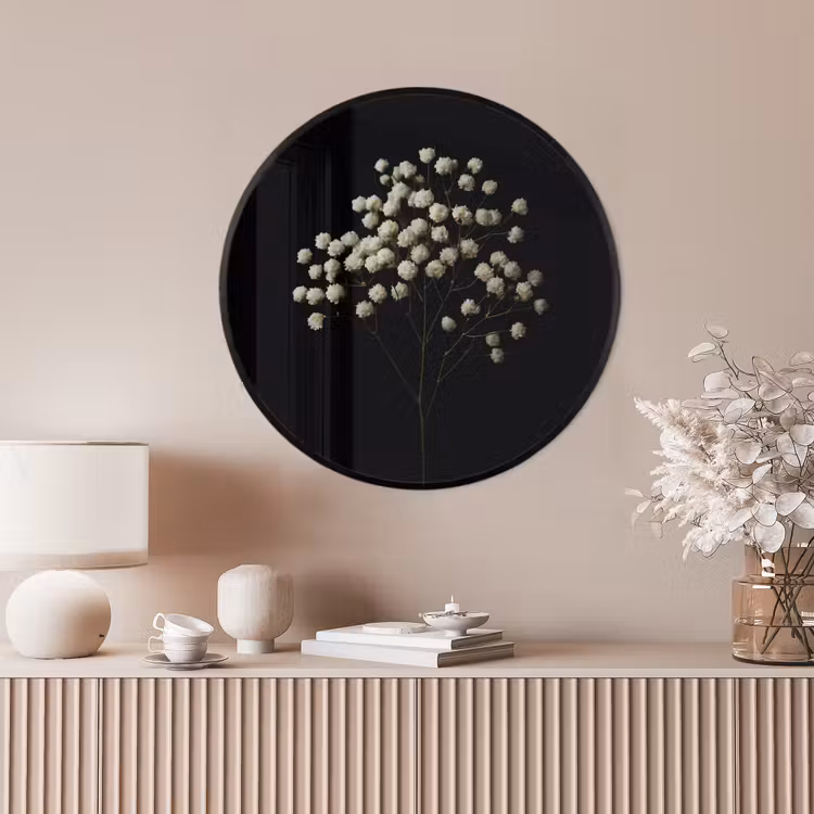 Ronde fotolijst - Gipskruid - Bloemetjes - Wit - Minimalistisch — 4