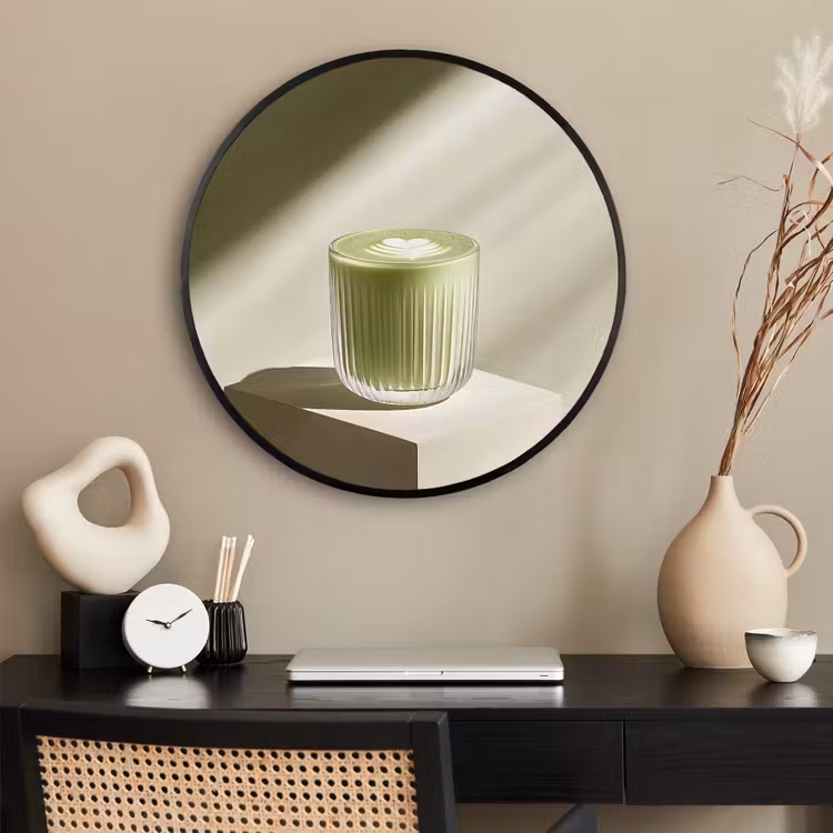 Ronde fotolijst - Matcha - Glas - Groen - Minimalistisch — 2