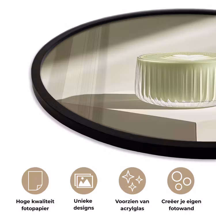 Ronde fotolijst - Matcha - Glas - Groen - Minimalistisch — 5