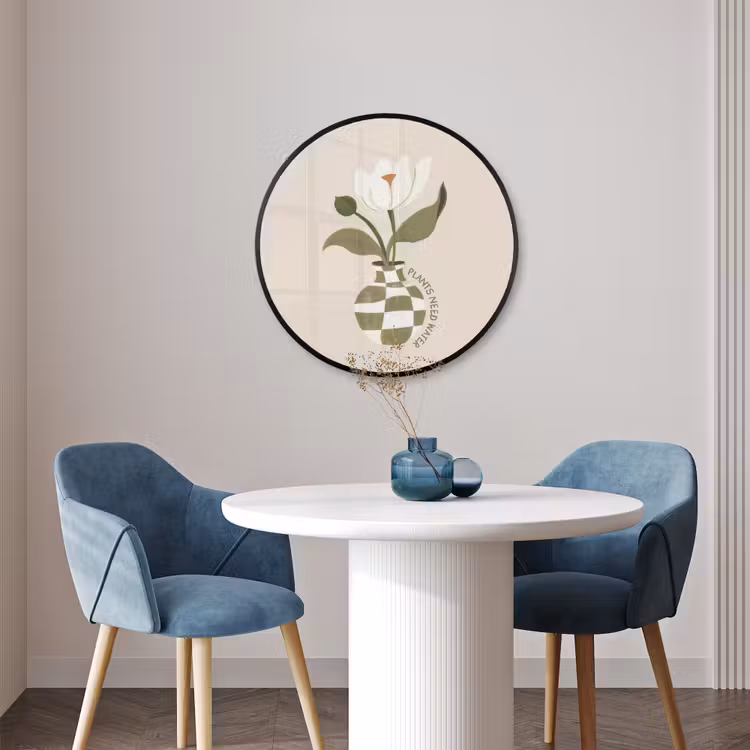 Ronde fotolijst - Bloem - Wit - Vaas - Quote — 3