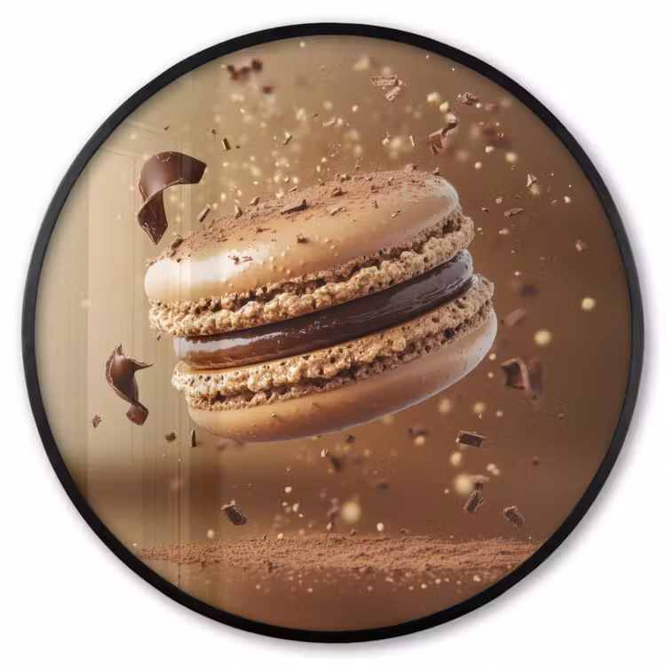 Ronde fotolijst - Chocolade - Macarons - Eten - Snoep — 1