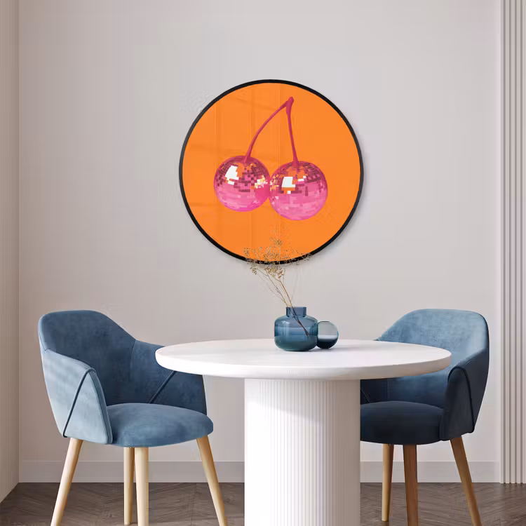 Ronde fotolijst - Discoballen - Kers - Spiegels - Roze — 3