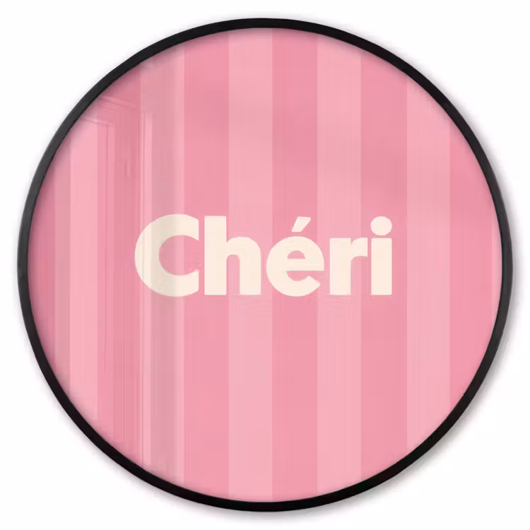 Ronde fotolijst - Gestreept - Roze - Chéri — 1