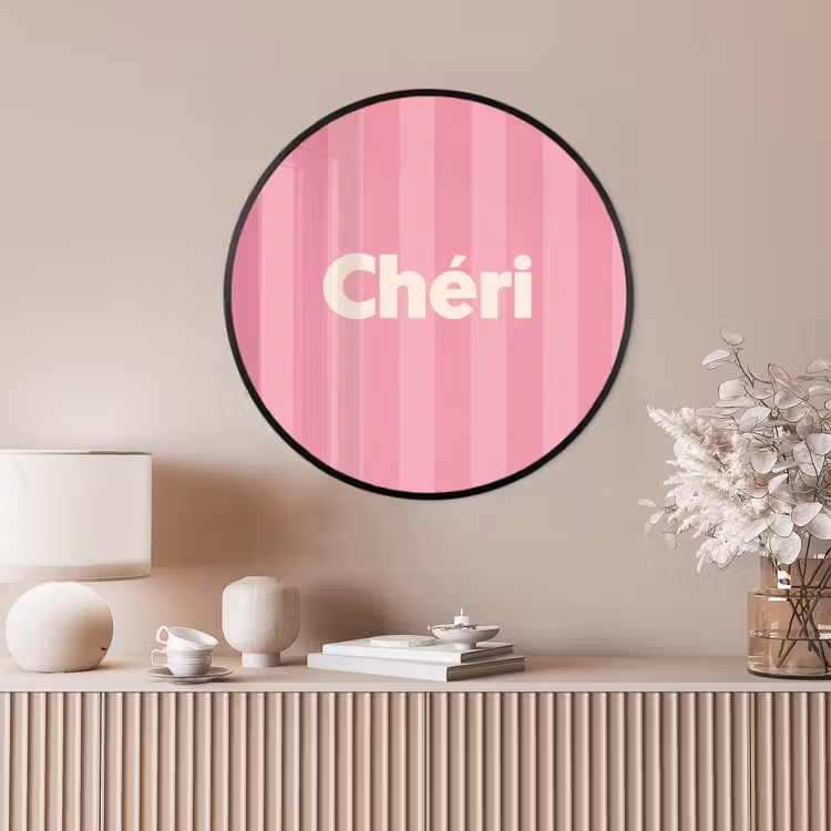 Ronde fotolijst - Gestreept - Roze - Chéri — 4