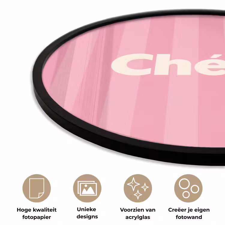 Ronde fotolijst - Gestreept - Roze - Chéri — 5